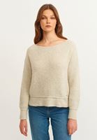 Bayan Bej Bot Yaka Triko Kazak