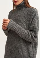 Bayan Siyah Yüksek Yaka Triko Tunik