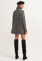 Bayan Siyah Yüksek Yaka Triko Tunik