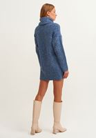 Bayan Mavi Yüksek Yaka Triko Tunik