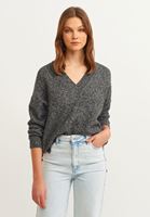 Bayan Siyah V Yaka Triko Kazak