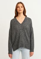 Bayan Siyah V Yaka Triko Kazak