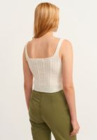 Bayan Krem Örgü Detaylı Triko Atlet