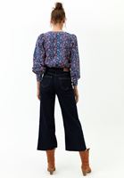 Bayan Mavi Yüksek Bel Culotte Denim Pantolon