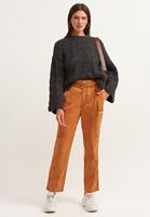 Bayan Antrasit İspanyol Kol Bohem Ajurlu Triko