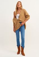 Bayan Kahverengi Oversize Örgü Hırka