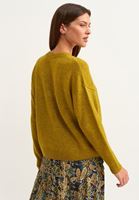 Bayan Yeşil Aksesuar Detaylı V Yaka Triko