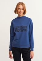 Bayan Lacivert Yüksek Yakalı Sweatshirt