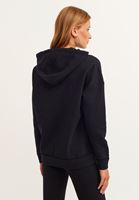 Bayan Siyah Pamuklu Uzun Kollu Sweatshirt