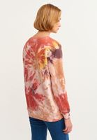 Bayan Taba Rengi Batik Yıkamalı Baskılı Sweatshirt