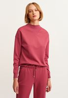 Bayan Pembe Yüksek Yakalı Sweatshirt