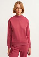 Bayan Pembe Yüksek Yakalı Sweatshirt