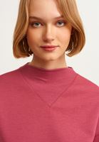 Bayan Pembe Yüksek Yakalı Sweatshirt
