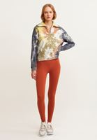 Bayan Yeşil Batik Desenli Fermuarlı Sweatshirt