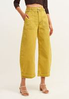 Bayan Yeşil Yıkamalı Baggy Pantolon