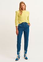 Bayan Sarı Omuz Detaylı Şönil Triko