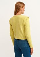 Bayan Sarı Omuz Detaylı Şönil Triko