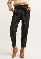 Bayan Çok Renkli Carrot-Fit Klasik Çizgili Pantolon