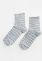 Bayan Koyu Gri Dokulu Kalın Çorap