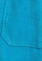 Bayan Mavi Oversize Kadife Gömlek