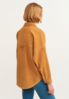 Bayan Kahverengi Oversize Kadife Gömlek