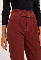 Bayan Kiremit Carrot-Fit Kadife Pantolon