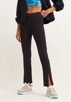 Bayan Siyah Fermuar Detaylı Pantolon