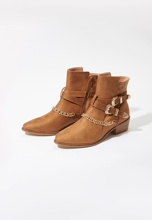 Açık Kahverengi Toka Detaylı Bot