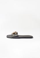 Bayan Siyah Zincir Detaylı Terlik