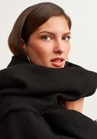 Bayan Siyah Casual Kalın Şal