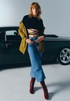 Bayan Mavi Ultra High-Rise Culotte Denim Pantolon