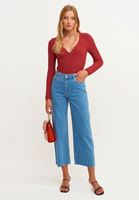 Bayan Mavi Ultra High-Rise Culotte Denim Pantolon