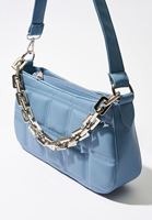 Bayan Mavi Zincirli Kapitone Baget Çanta
