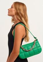 Bayan Yeşil Zincirli Kapitone Baget Çanta