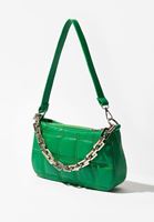 Bayan Yeşil Zincirli Kapitone Baget Çanta
