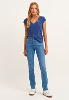 Bayan Lacivert Pamuklu V-Neck Tişört