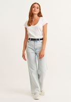 Bayan Beyaz Pamuklu U-Neck Tişört