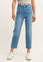 Bayan Mavi Pamuklu Straight-Fit Denim Pantolon