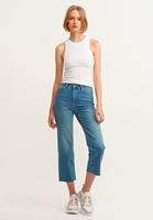 Bayan Mavi Straight-Fit Denim Pantolon