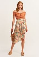 Bayan Turuncu Bağcıklı Crop Tank Top