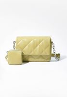 Bayan Yeşil Kapitone Dokulu Askılı Çanta