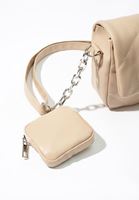 Bayan Bej Kapitone Dokulu Askılı Çanta