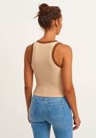 Bayan Bej/Kahverengi Halter-Neck Tank Top