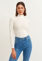 Bayan Krem Uzun Kollu Roll Neck
