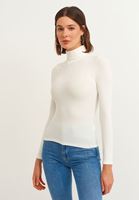 Bayan Krem Uzun Kollu Roll Neck