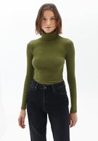 Bayan Yeşil Uzun Kollu Roll Neck