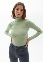 Bayan Yeşil Uzun Kollu Roll Neck