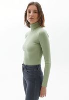 Bayan Yeşil Uzun Kollu Roll Neck