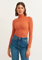 Bayan Turuncu Uzun Kollu Roll Neck