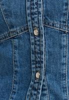 Bayan Mavi Balon Kollu Denim Bluz